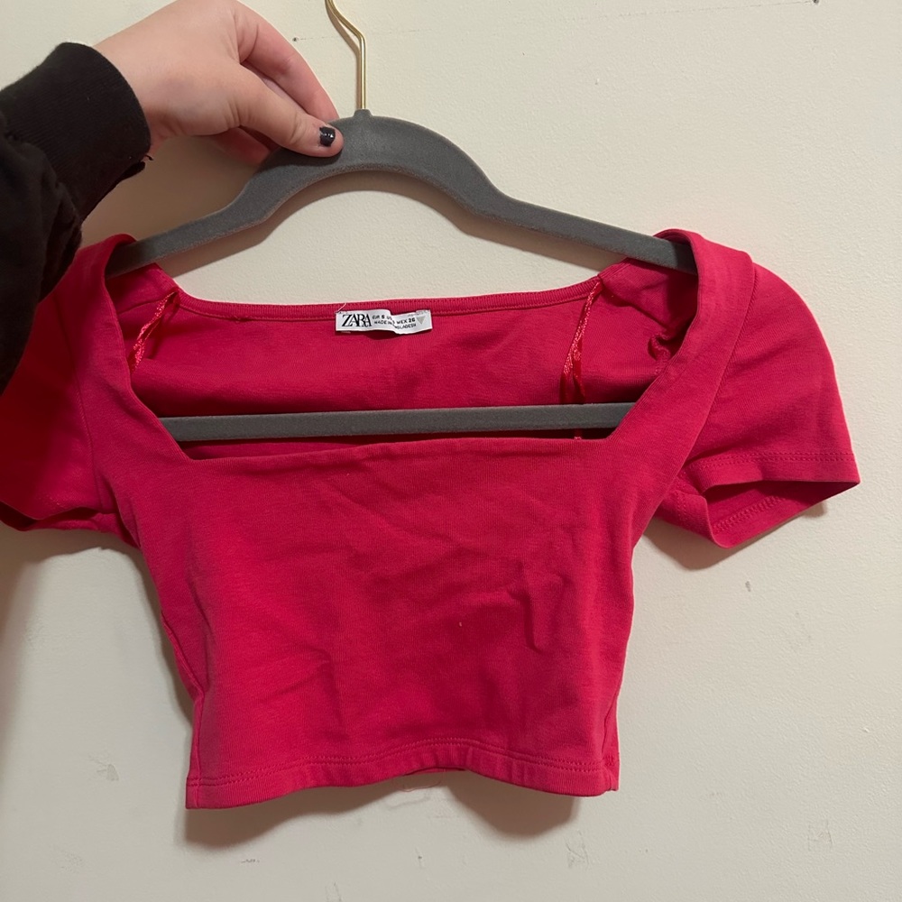 Zara pink crop top